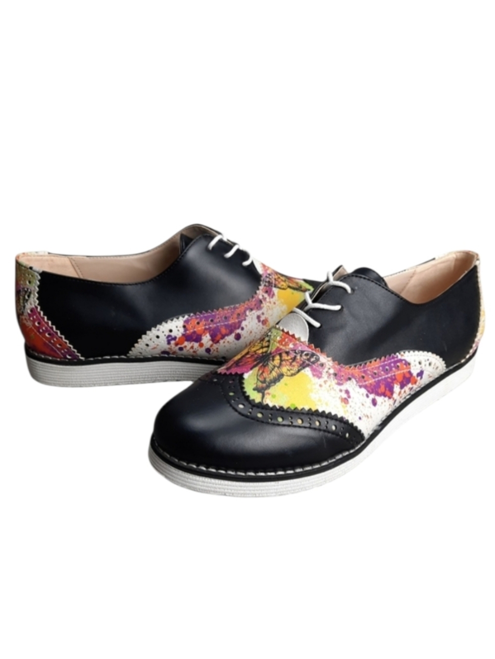 Goby Butterfly Wingtip Oxford Lace-up Shoe SZ 6.5